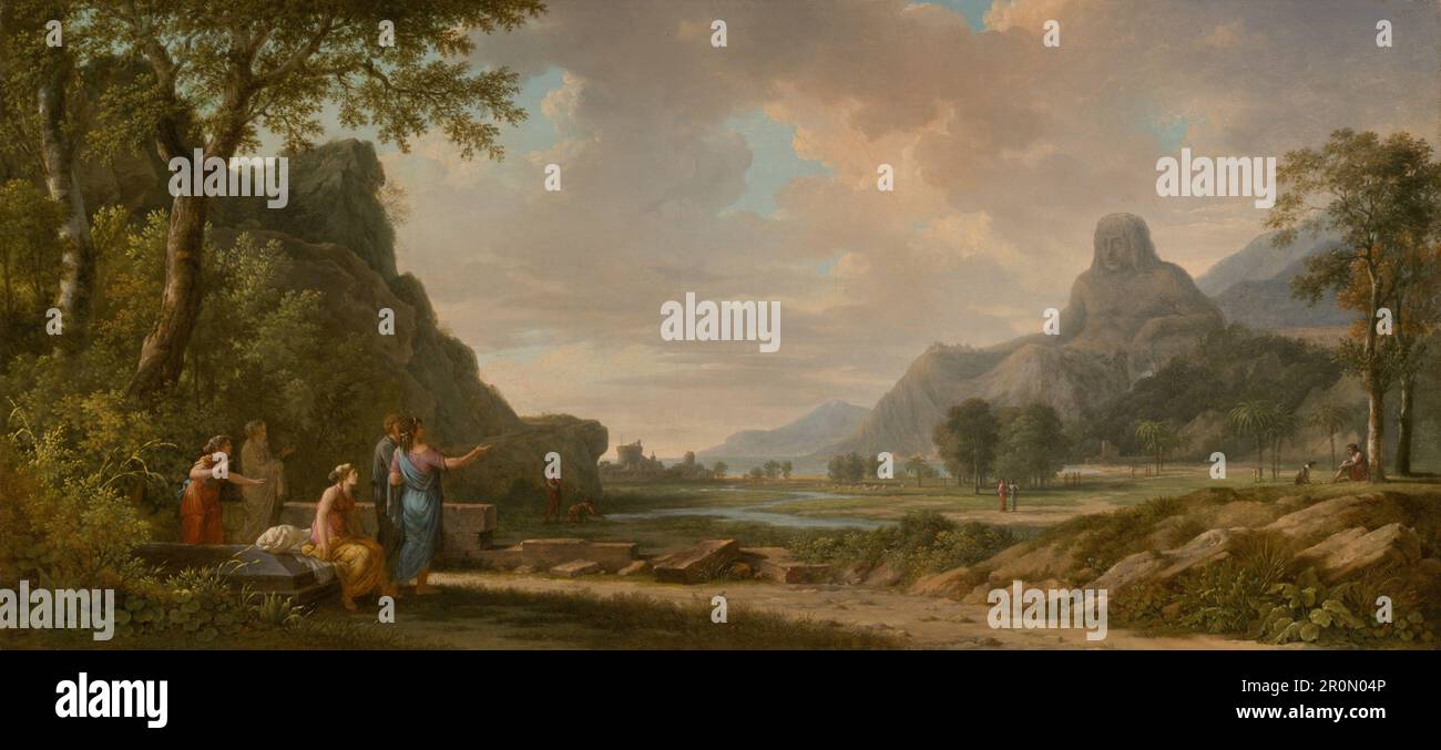 Der Athos-Berg wurde als Denkmal für Alexander das große Datum geschnitzt: 1796 Künstler: Pierre-Henri de Valenciennes Französisch, 1750-1819 Stockfoto