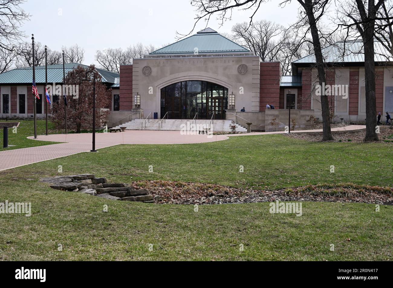 Wheaton, Illinois, USA. Das First Division Museum im Cantigny Park. Stockfoto