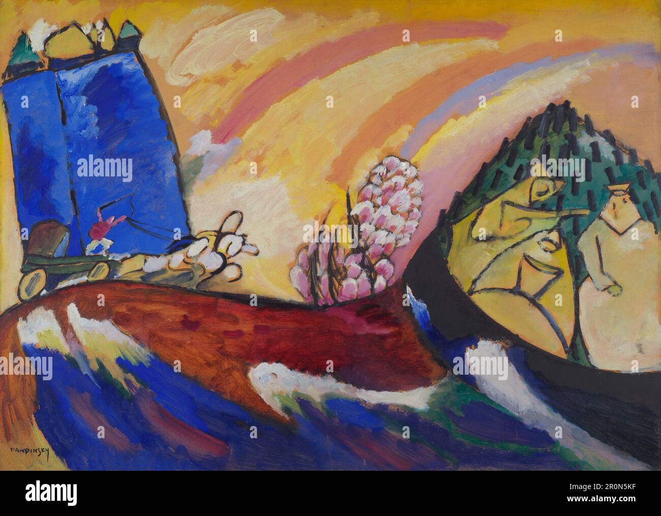 Malerei mit Troika Datum: 18. Januar 1911 Künstler: Vasily Kandinsky French, geboren in Russland, 1866-1944 Stockfoto