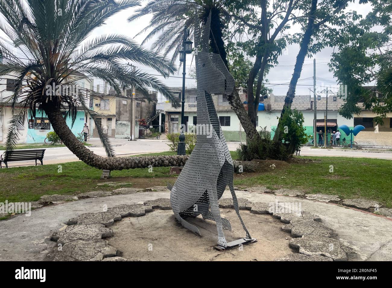Santa Clara, Kuba - 2023: Skulptur oder urbane Kunst des Perico Esel oder Burro Perico. Das verstorbene Tier war eine beliebte Figur in der Stadt. Stockfoto