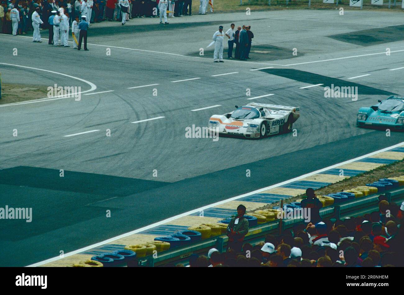 Sportwagen: Porsche 962 C, Le Mans, Frankreich, 1988 Stockfoto