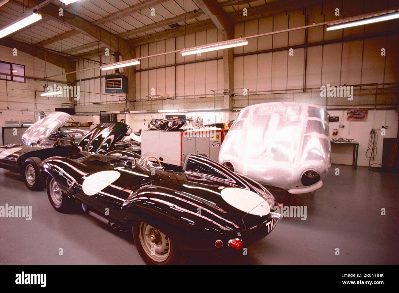 Innenansicht des Geländes der Autokunstfabrik Lynx Motor Company, UK 1980er Stockfoto