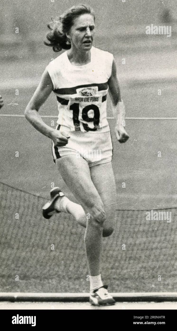 Britischer Sportler und Läufer Joyce Smith auf der Women's AAA 3.000 metres, UK 1973 Stockfoto