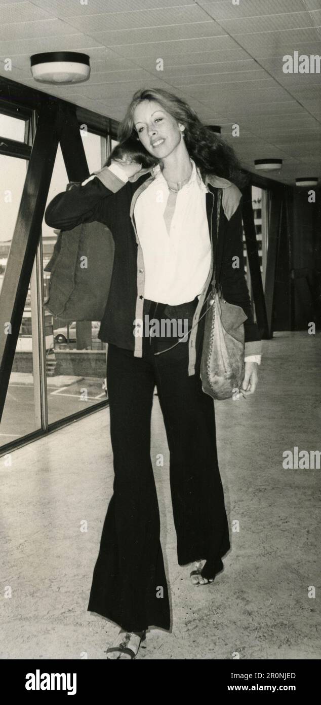 Amerikanisches Modemodell Rory Flynn, Tochter von Errol, London, UK 1973 Stockfoto