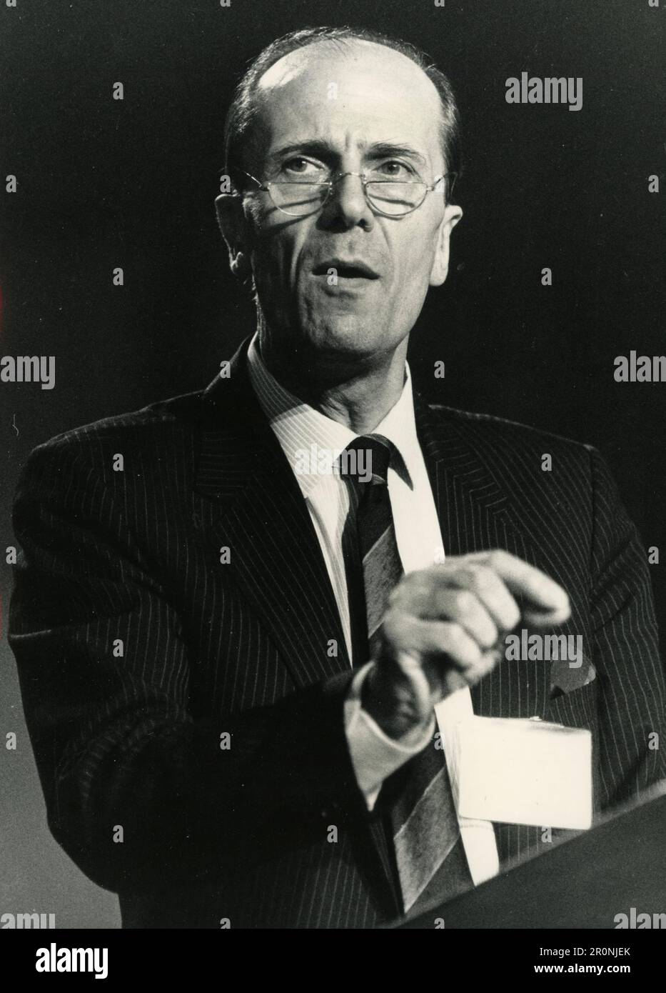 Vorsitzender der englischen Tory-Partei, Kanzler des Herzogtums Lancaster Norman Tebbit, UK 1986 Stockfoto