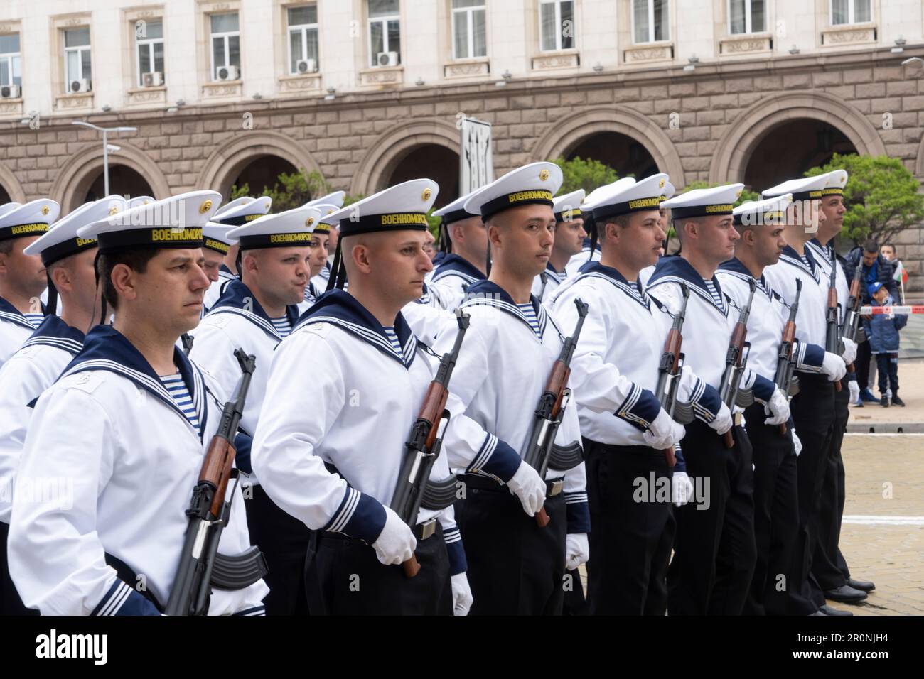 Sofia, Bulgarien. Mai 6. 2023. Soldaten stehen bereit, St. George's Day und Bulgarischer Armeeurlaub Stockfoto