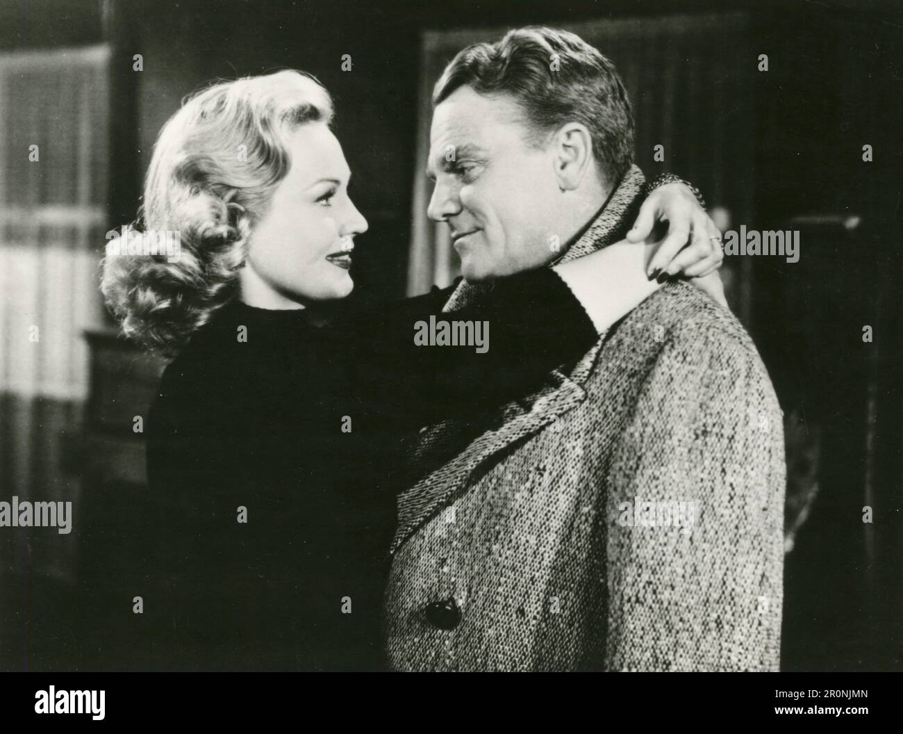 Schauspielerin Virginia Mayo und Schauspieler James Cagney im Film White Heat, USA 1949 Stockfoto