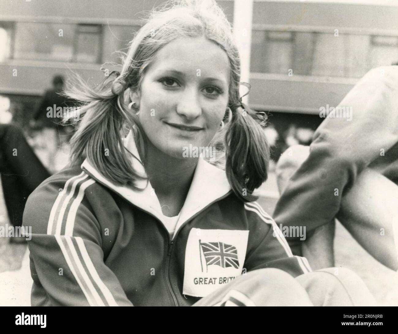 Porträt der britischen Athletin Donna Murray Hartley, UK 1975 Stockfoto