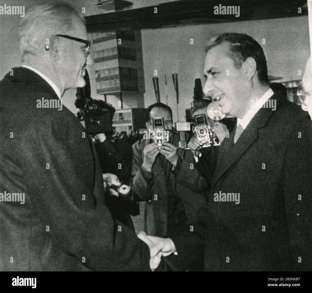 Besuch des italienischen Ministerpräsidenten Aldo Moro in den USA 1965 Stockfoto