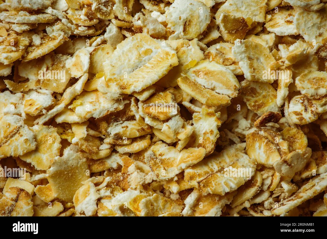 Nahaufnahme des Hintergrunds mit Makrostruktur von OATS Stockfoto
