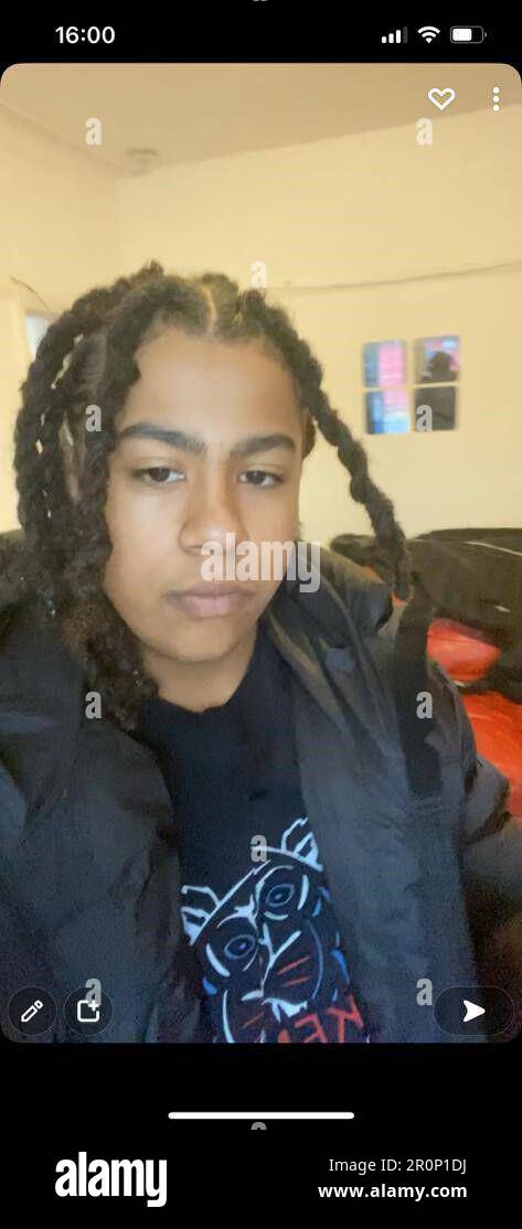 Unbezahltes Handout-Foto, ausgestellt von der Metropolitan Police of Jermaine Cols, der erstochen wurde, als er am 18 2021. November vor einem Hühnerladen in Croydon, Süd-London, wehrlos auf dem Boden lag. Marques Walker, 17, wurde im Old Bailey wegen Mordes an Jermaine, die im Alter von 14 Jahren das jüngste Opfer eines tödlichen Messerverbrechers im Jahr 2021 war, zu lebenslänglich mit einer Mindestdauer von 19 Jahren verurteilt. Ausgabedatum: Dienstag, 9. Mai 2023. Stockfoto