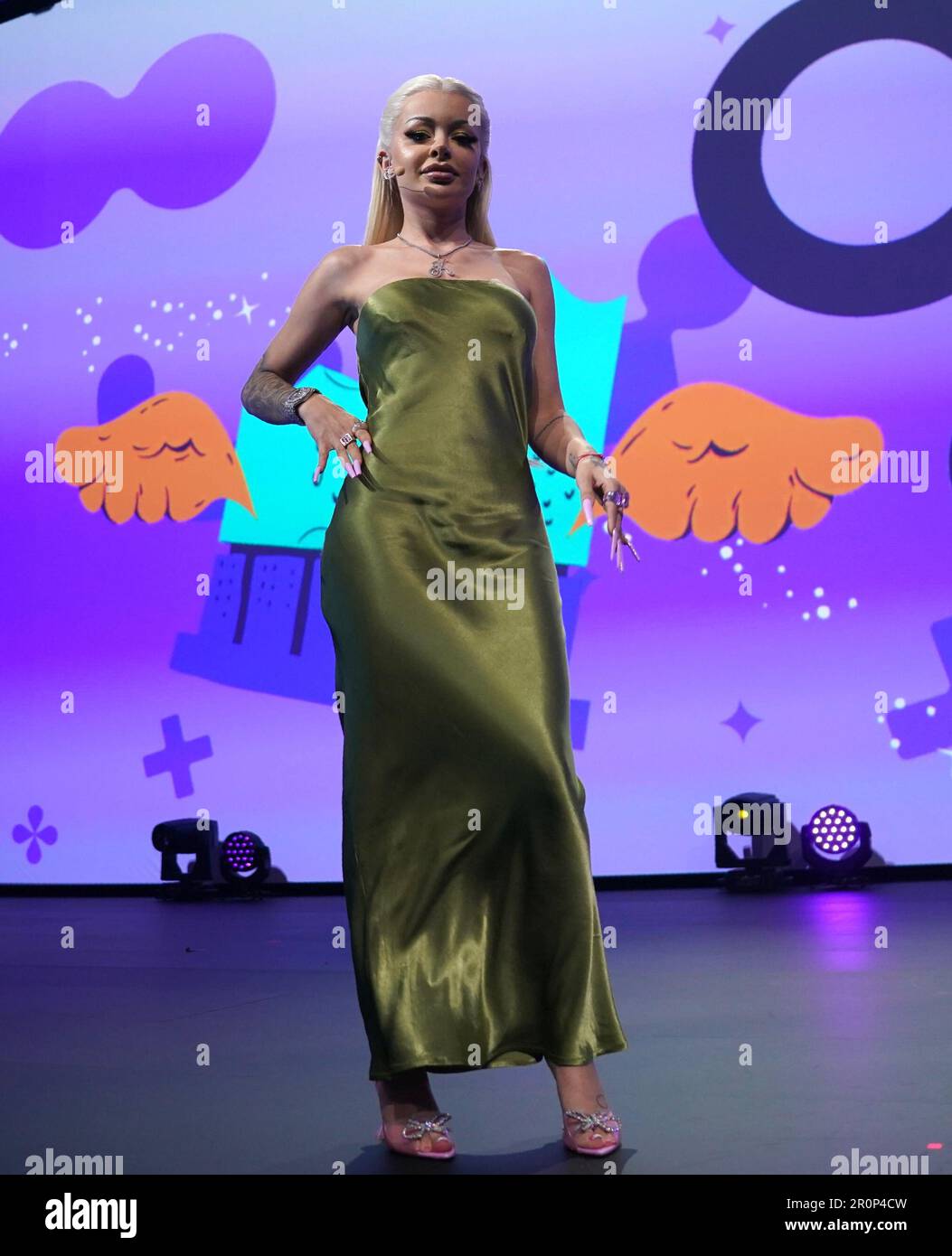 Hamburg, Deutschland. 09. Mai 2025. Katja Krasavice, Rapper und Autorin sowie DSDS-Richterin 