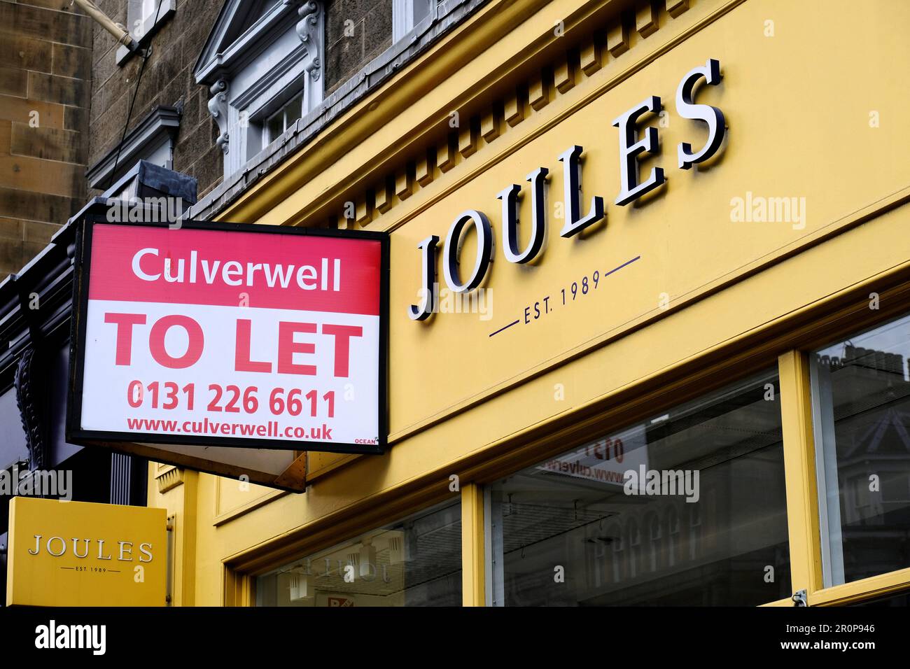 Joules Shop Schild, Modekette, George Street, Edinburgh Schottland Stockfoto