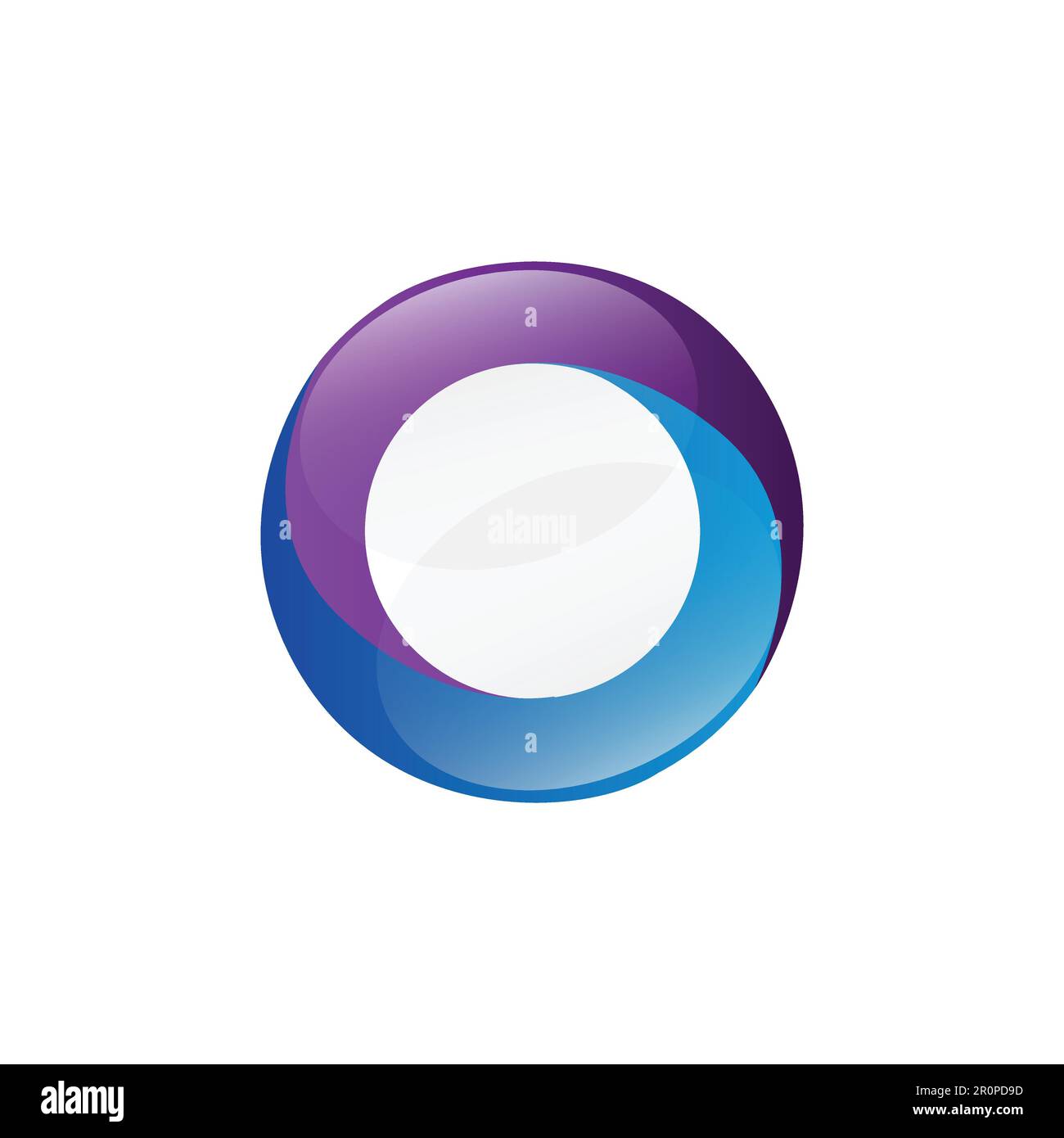 Abstraktes kreisförmiges Logo. Abstraktes Kreislogo Abstraktes, farbenfrohes, sich kreuzendes 3D-Spiraldesign Stock Vektor