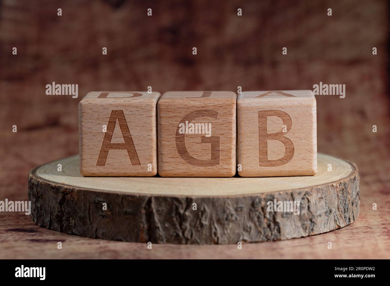 Würfel mit der Aufschrift AGB, Allgemeine Geschäftsbedingungen Stockfoto