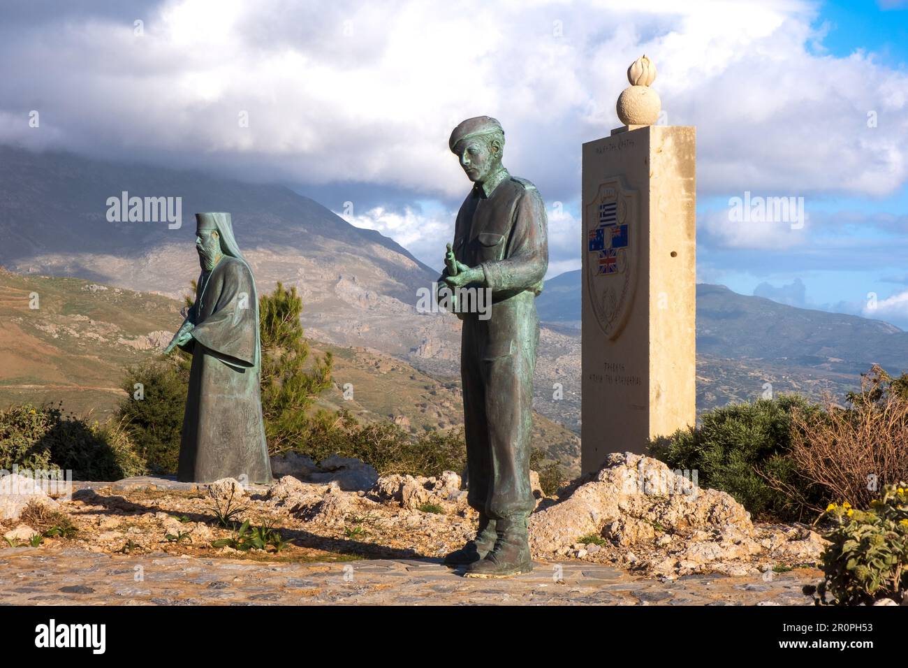 Denkmal für den kretischen Widerstand gegen die Nazis im Zweiten Weltkrieg, Kreta Stockfoto