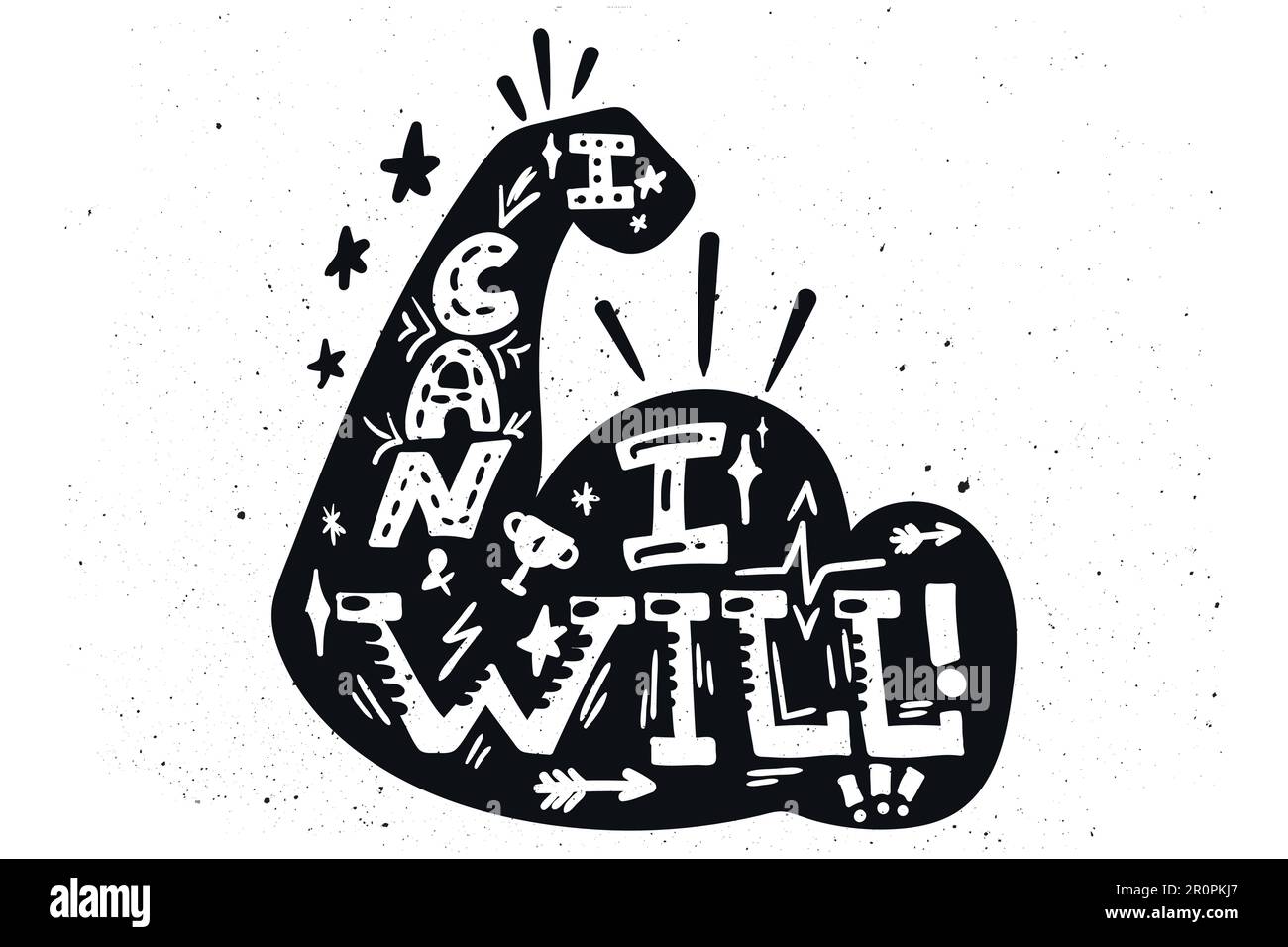 Schwarz-Weiß-Overlay, das kann ich machen. SPORTSTUDIO oder Fitness-Banner. Berufliche Motivation. Vektor Stock Vektor