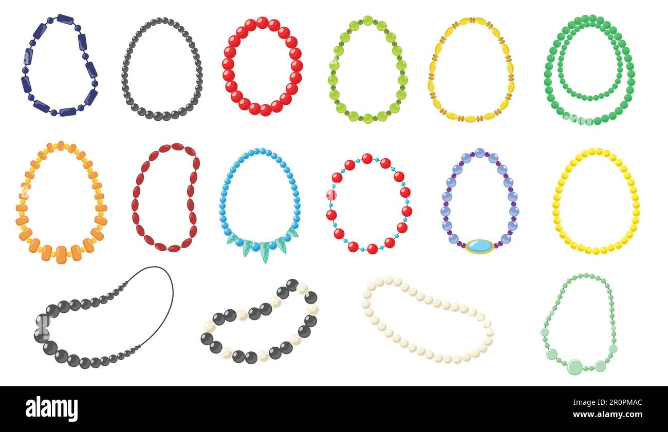 Halskette für Damen Vektorbilder Set Stock Vektor