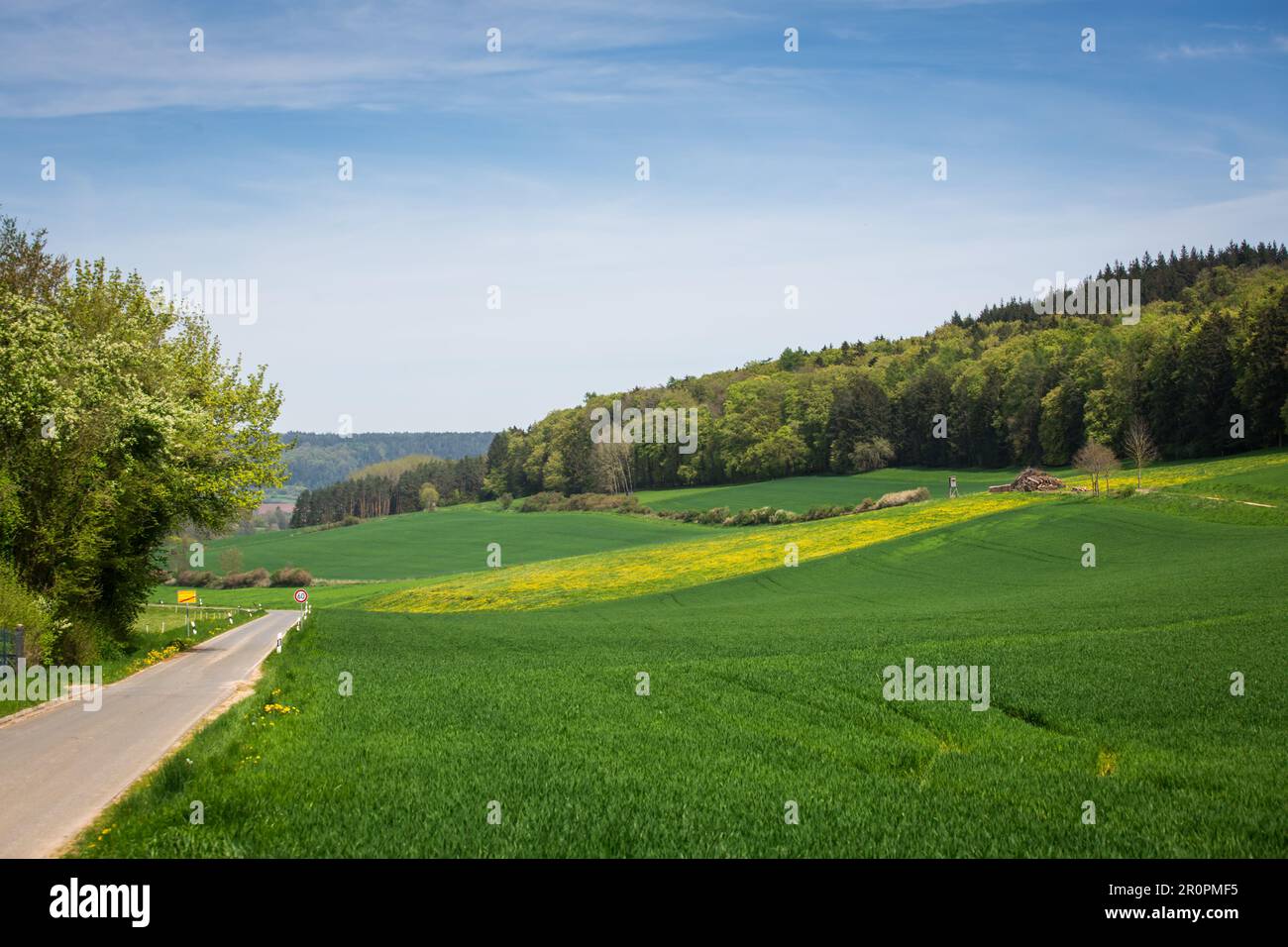 Altmühltal, Mittelfranken, Bayern - idyllische Landschaft an einem sonnigen Frühlingstag Stockfoto