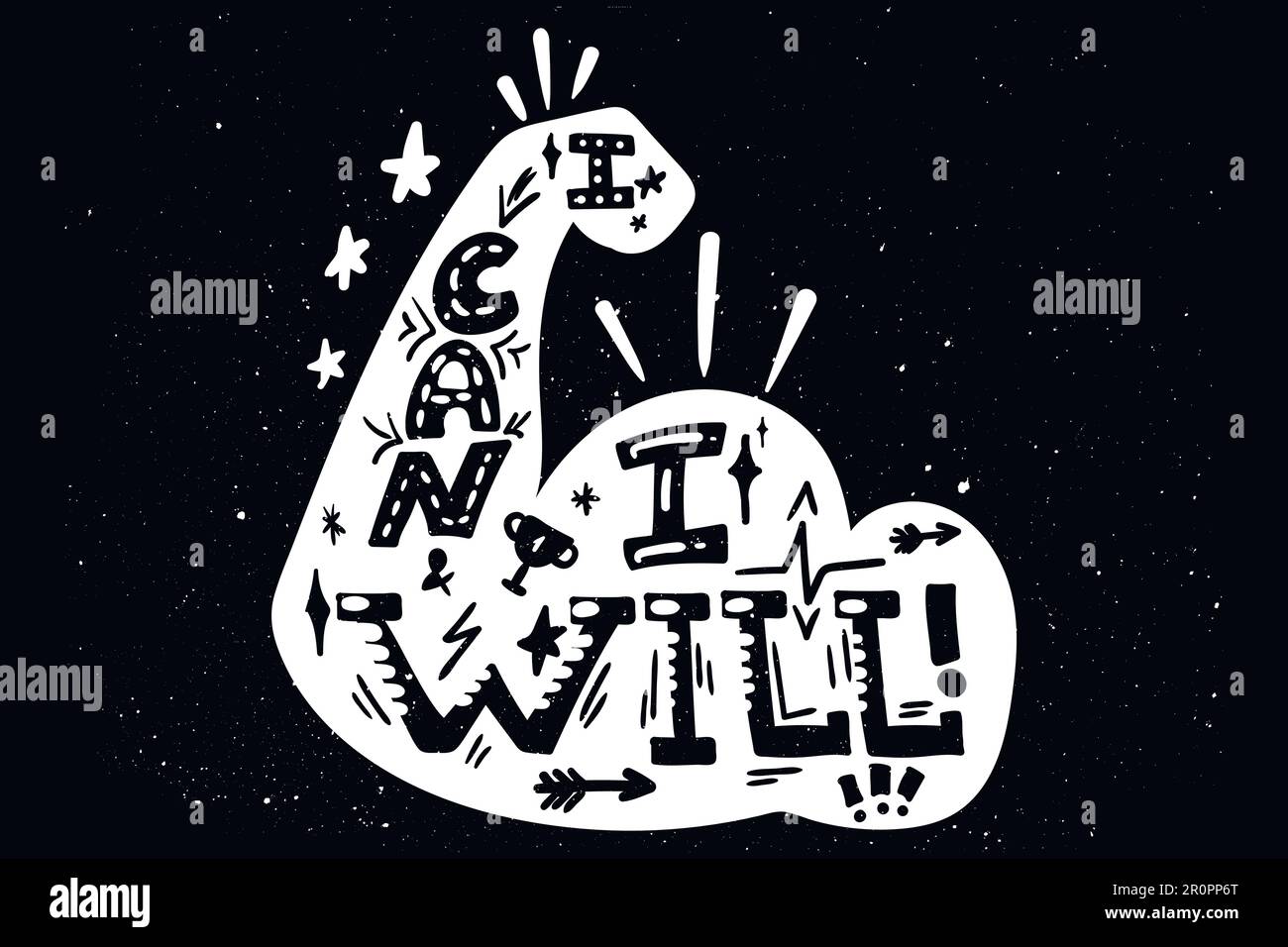 Das Erfolgsgeheimnis - ich kann es. Motivationsschrift in der pumpten Hand. Vektor Stock Vektor