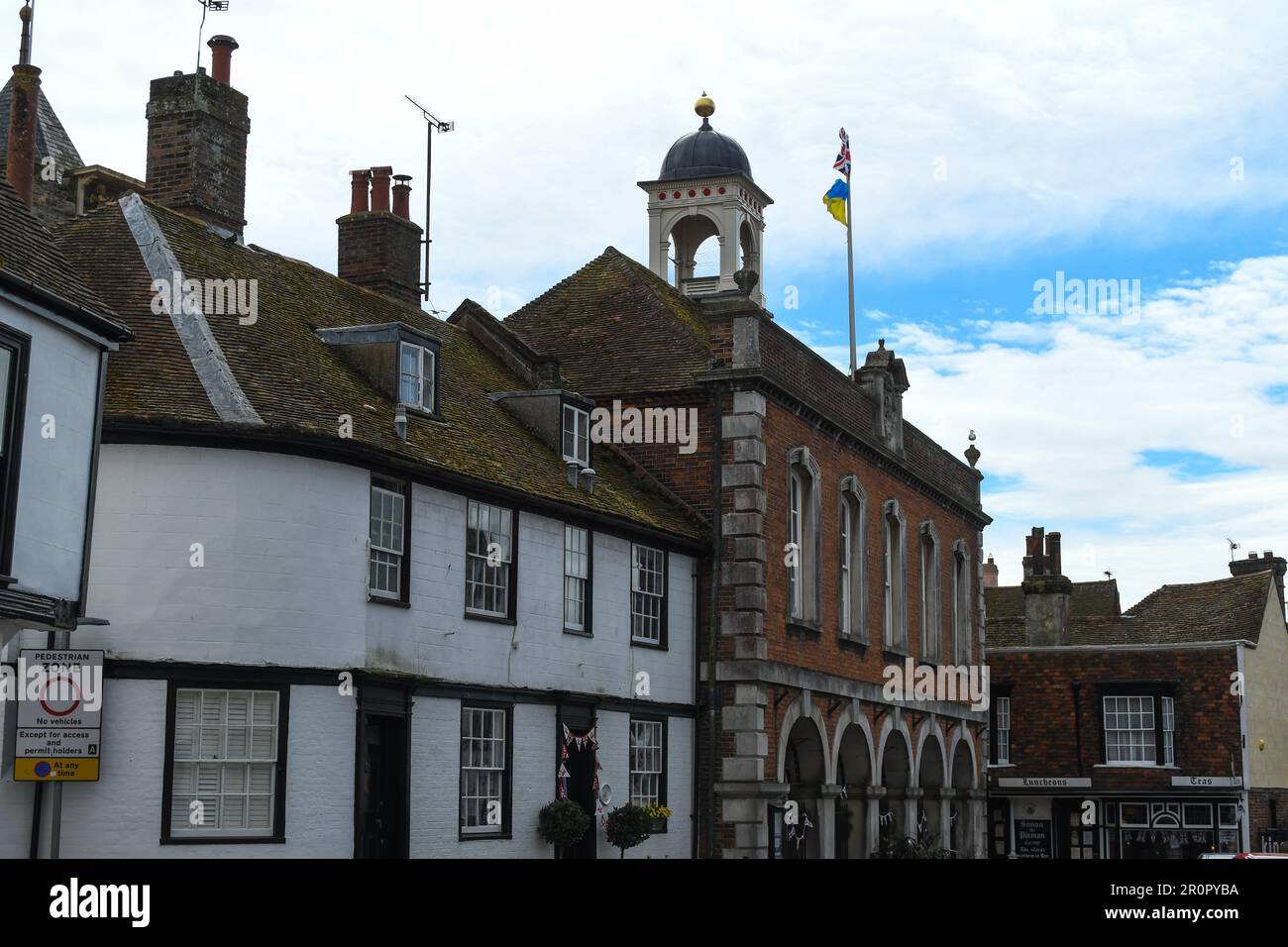 Market Street und Rye Town Hall Stockfoto