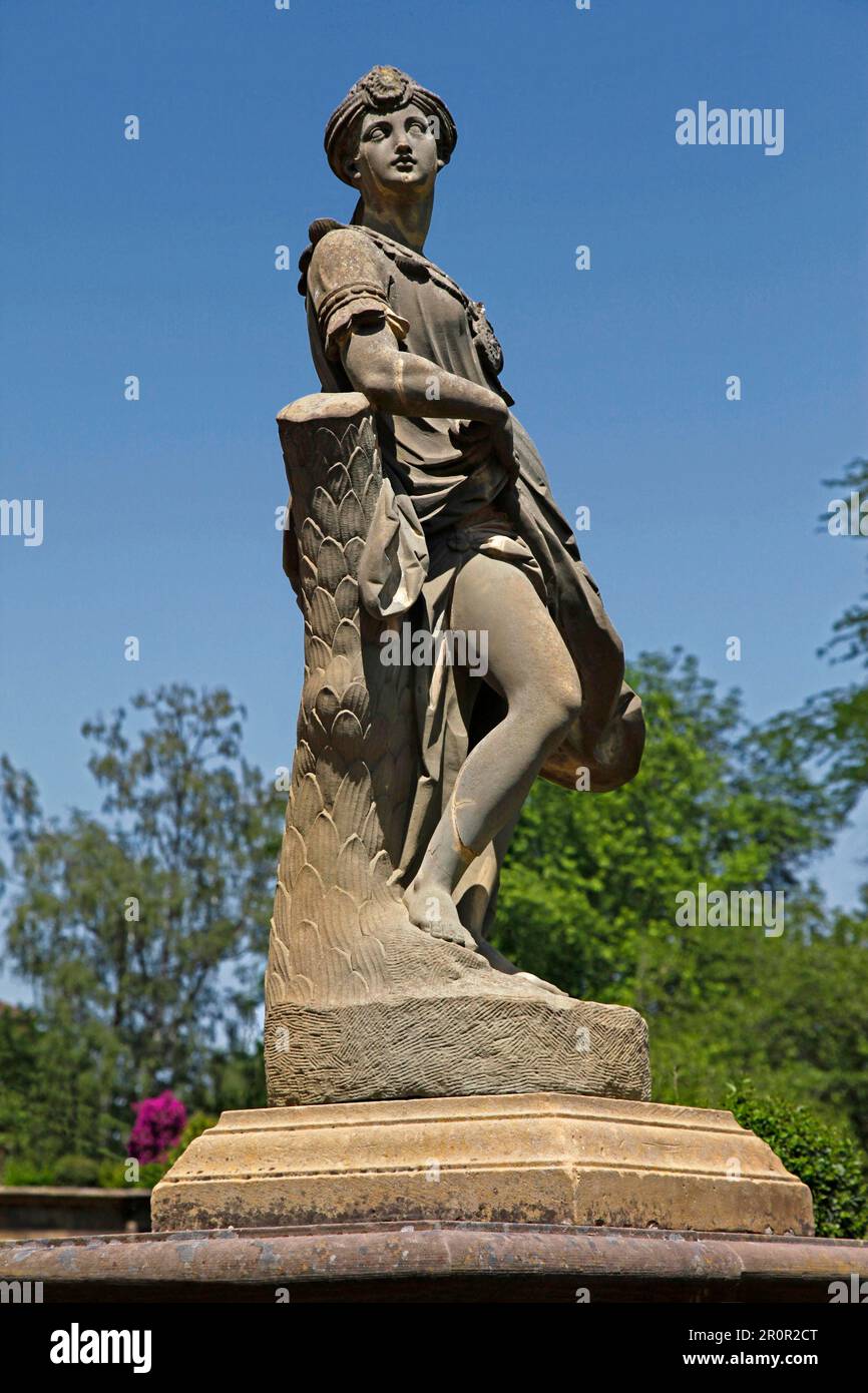 Schloss Werneck, Schlosspark, Skulptur, Werneck, Bezirk Schweinfurt, Niederfrankreich, Bayern, Deutschland Stockfoto