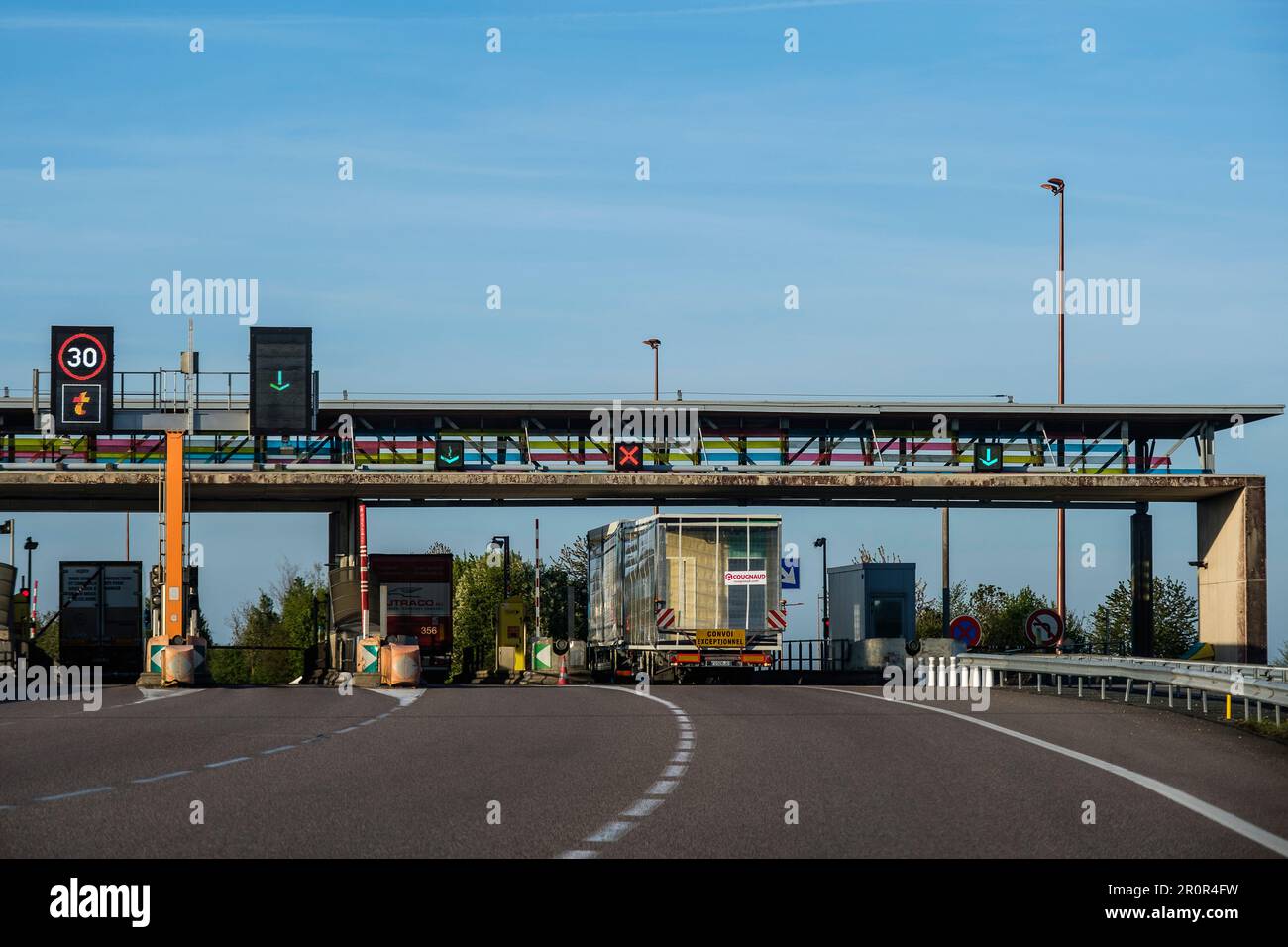 Maut auf der Autobahn A29 in Frankreich | Peage sur l'Autoroute A29 en France Stockfoto