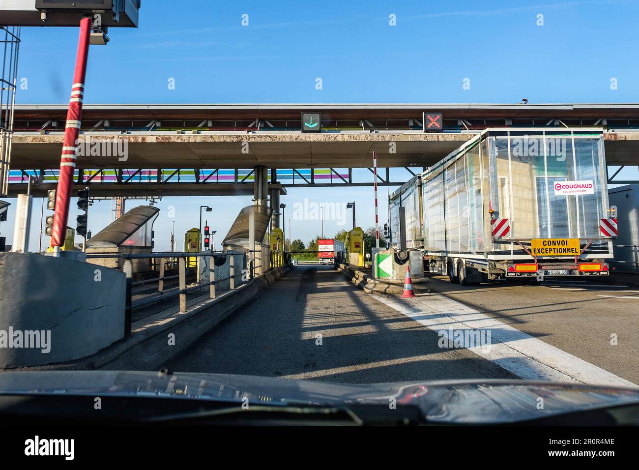 Maut auf der Autobahn A29 in Frankreich | Peage sur l'Autoroute A29 en France Stockfoto