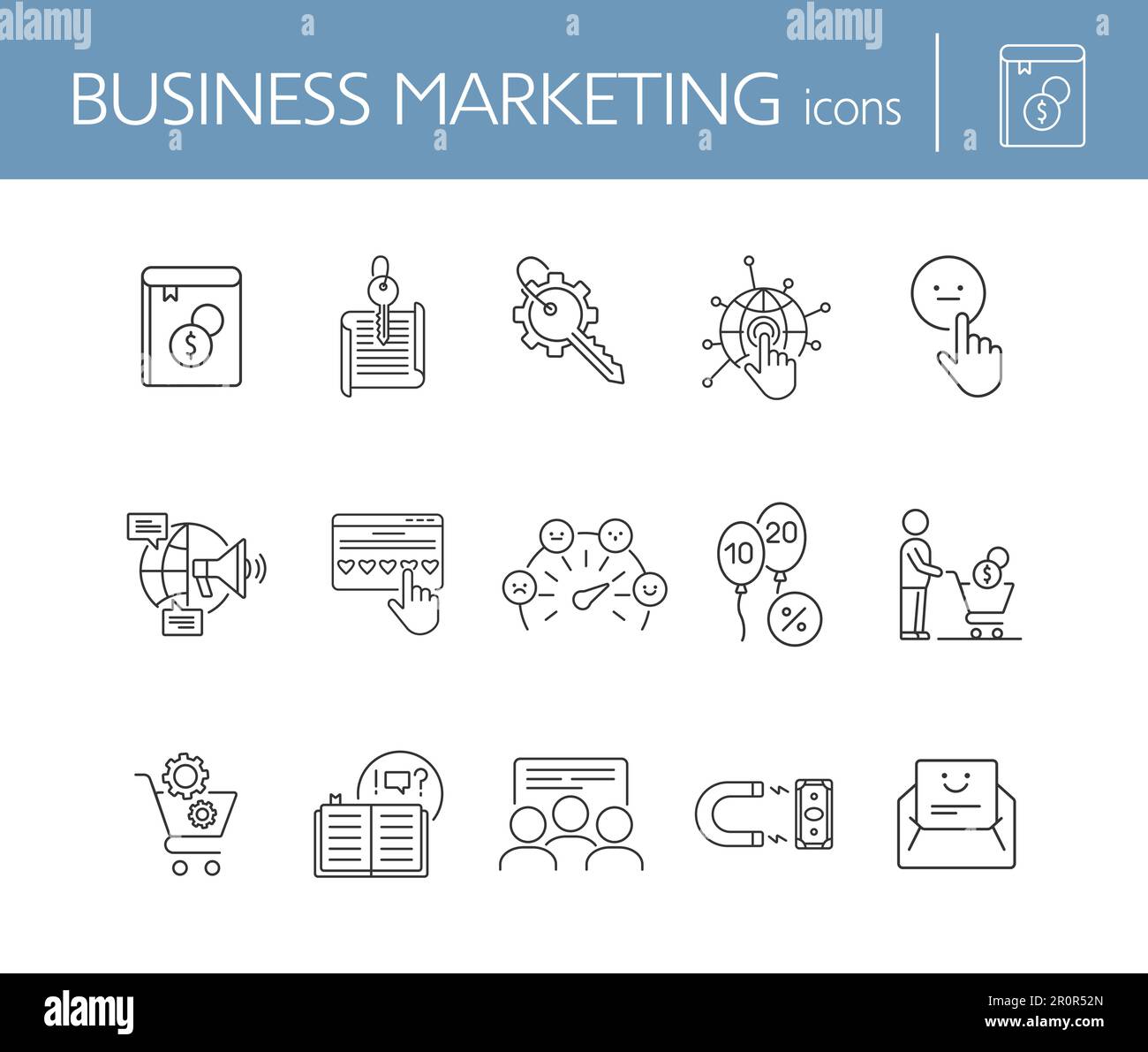 Symbole für Business-Marketing Stock Vektor