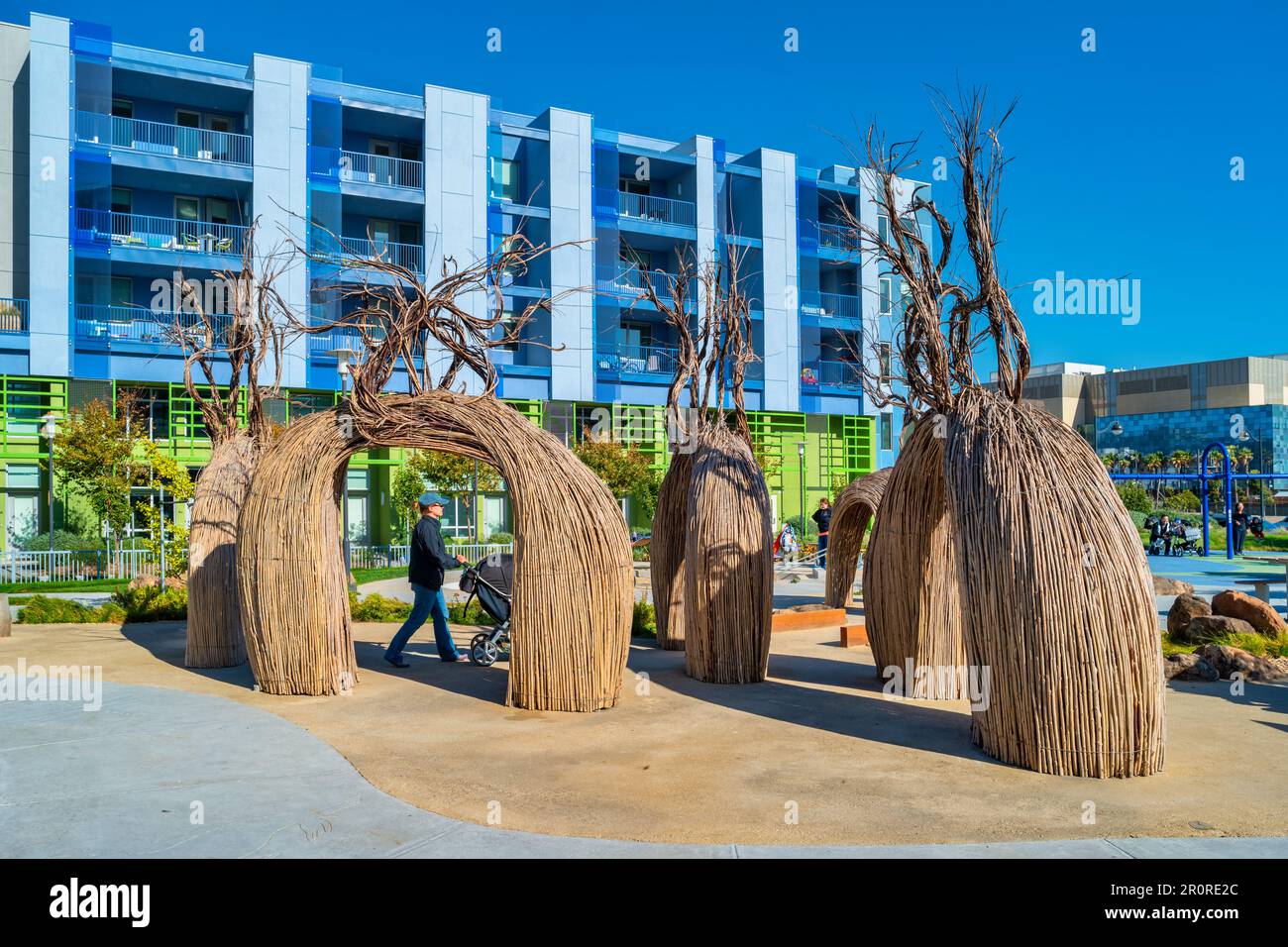Die Besucher genießen den Park im Mission Bay District von San Francisco California USA Stockfoto