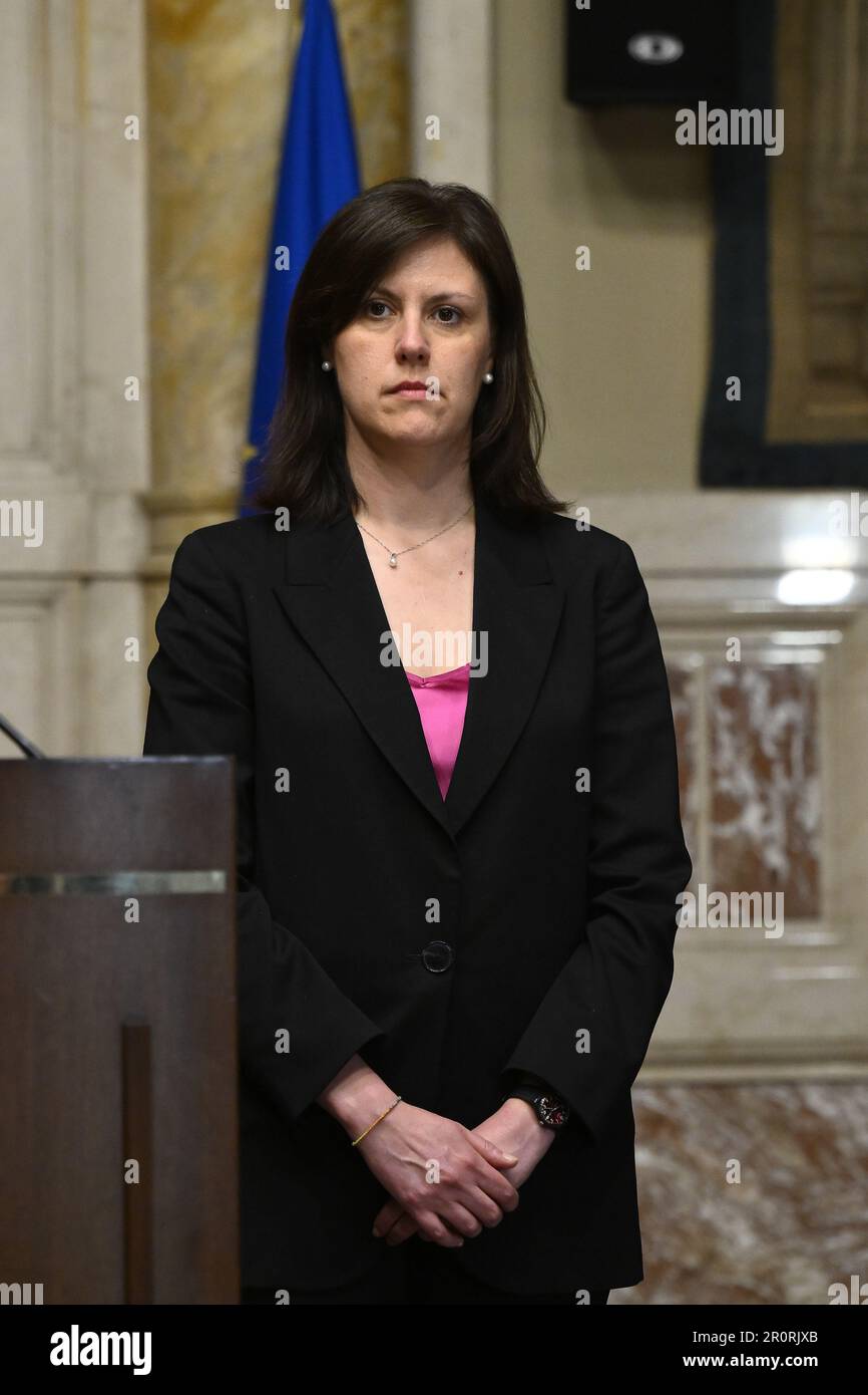 Rom, Italien. 09. Mai 2023. Chiara Braga bei den Treffen mit der Opposition über institutionelle Reformen, 9. Mai 2023, Abgeordnetenkammer, in der Präsidentenbibliothek, Rom, Italien. Kredit: Live Media Publishing Group/Alamy Live News Stockfoto