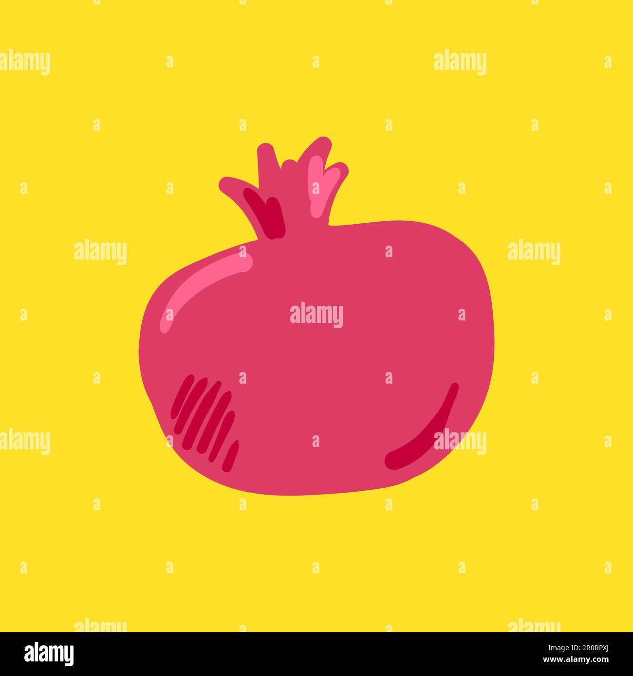 Granatapfelfrucht, flache Vektordarstellung. Exotische frische, tropische Früchte Cartoon-Clipart, Patch Stock Vektor