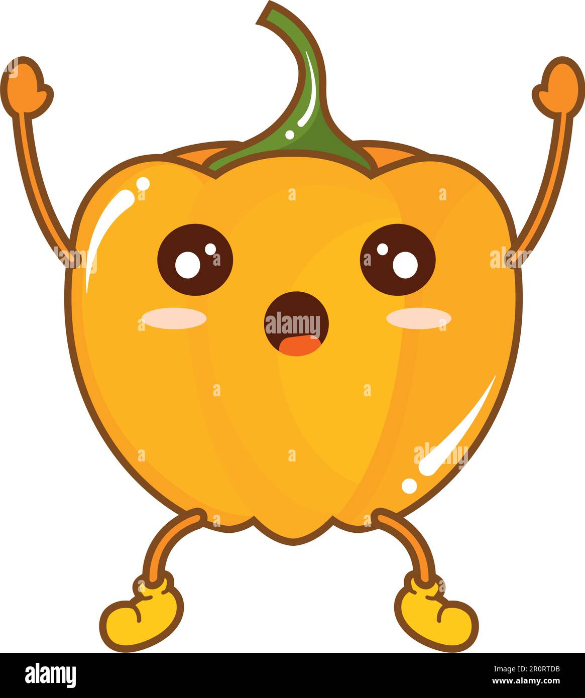 Isolierter süßer Pfeffergemüse-Charaktervektor Stock Vektor