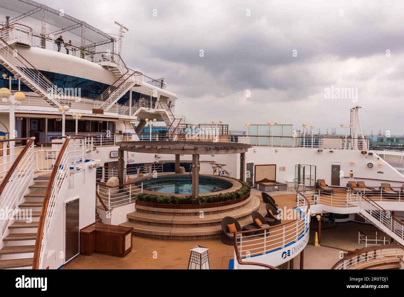 Yokohama, Japan 16. Juli 2016 - ruhiges Ende des Kreuzfahrtschiffs Diamond Princess. Stockfoto