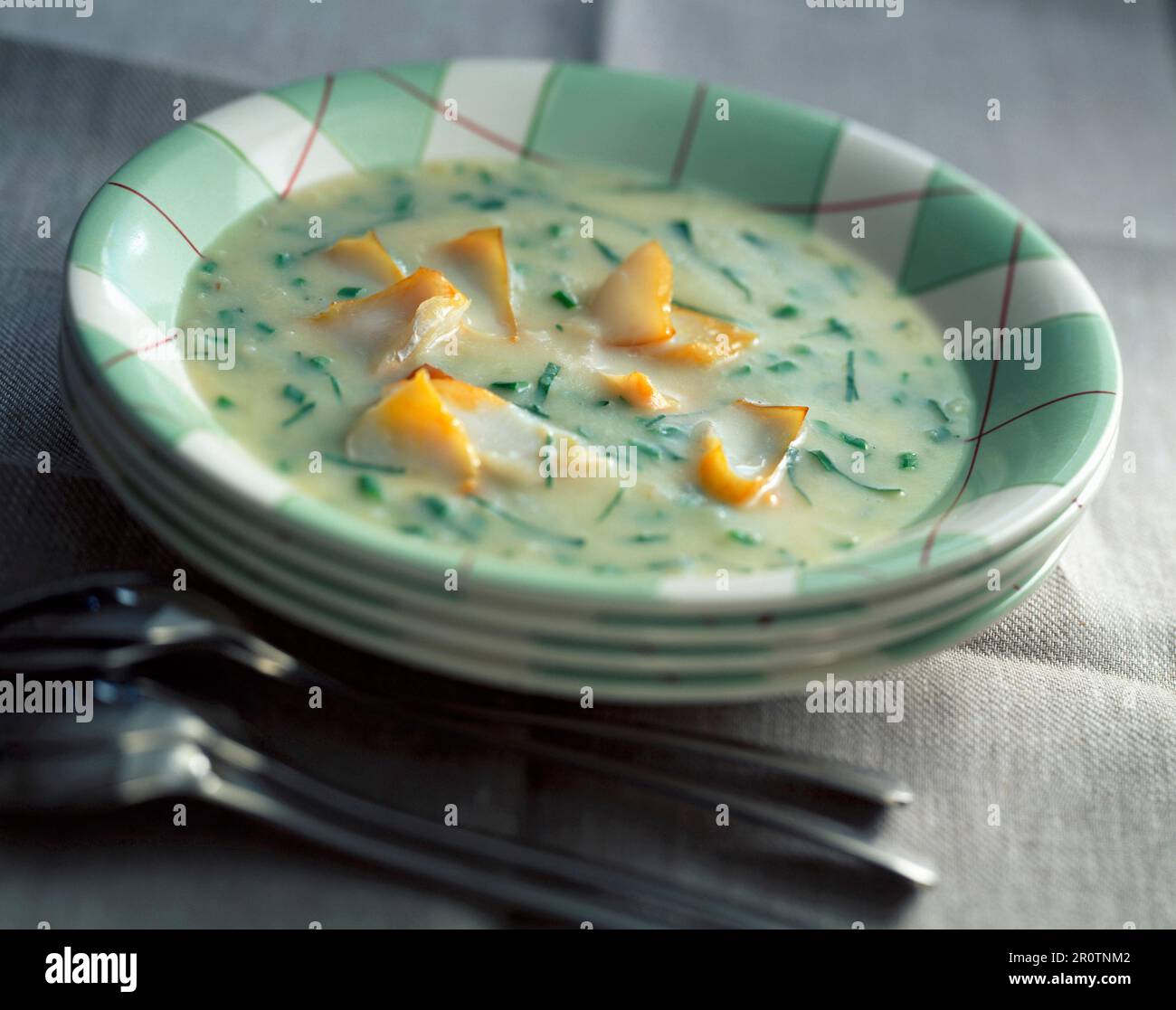 Schottische Schellfischsuppe Stockfoto