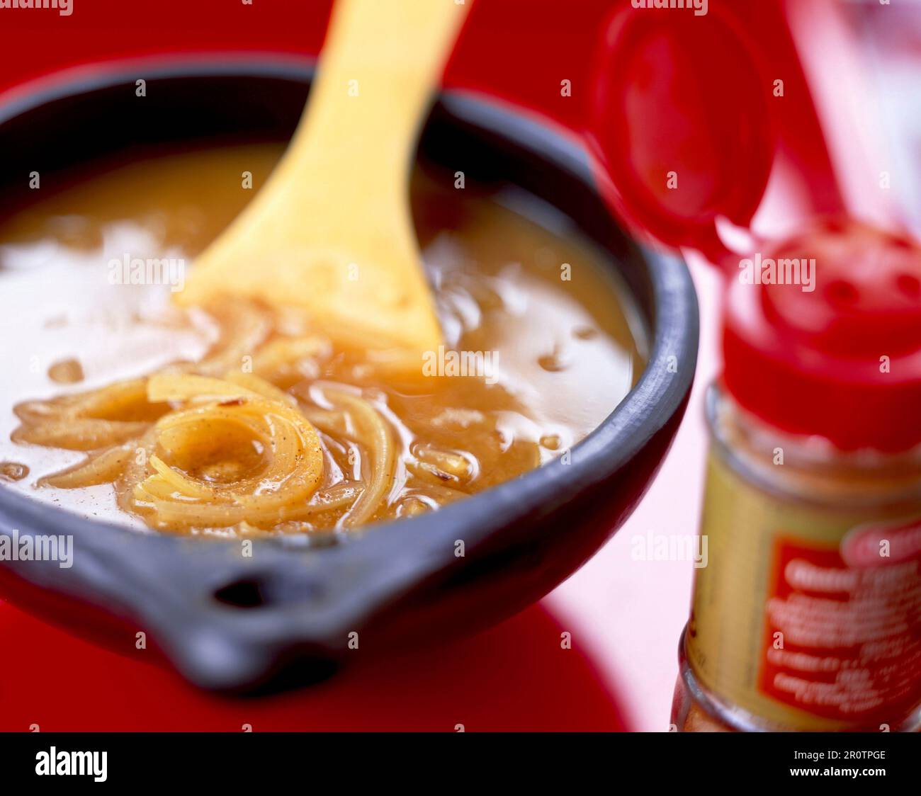 Zwiebelsuppe Stockfoto