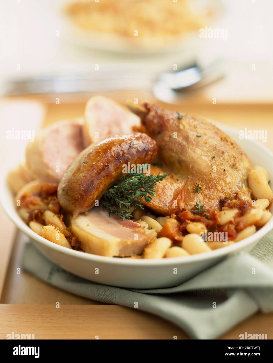 "Cassoulet" Gartenbohnen Bohneneintopf Stockfoto