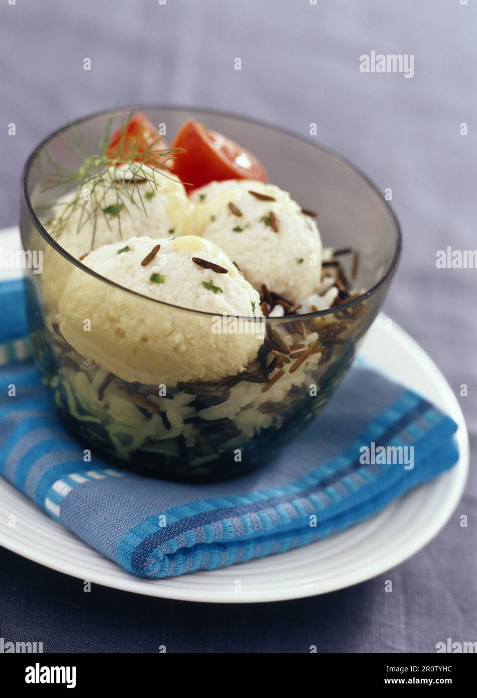 Schellfisch-Fischbällchen Stockfoto