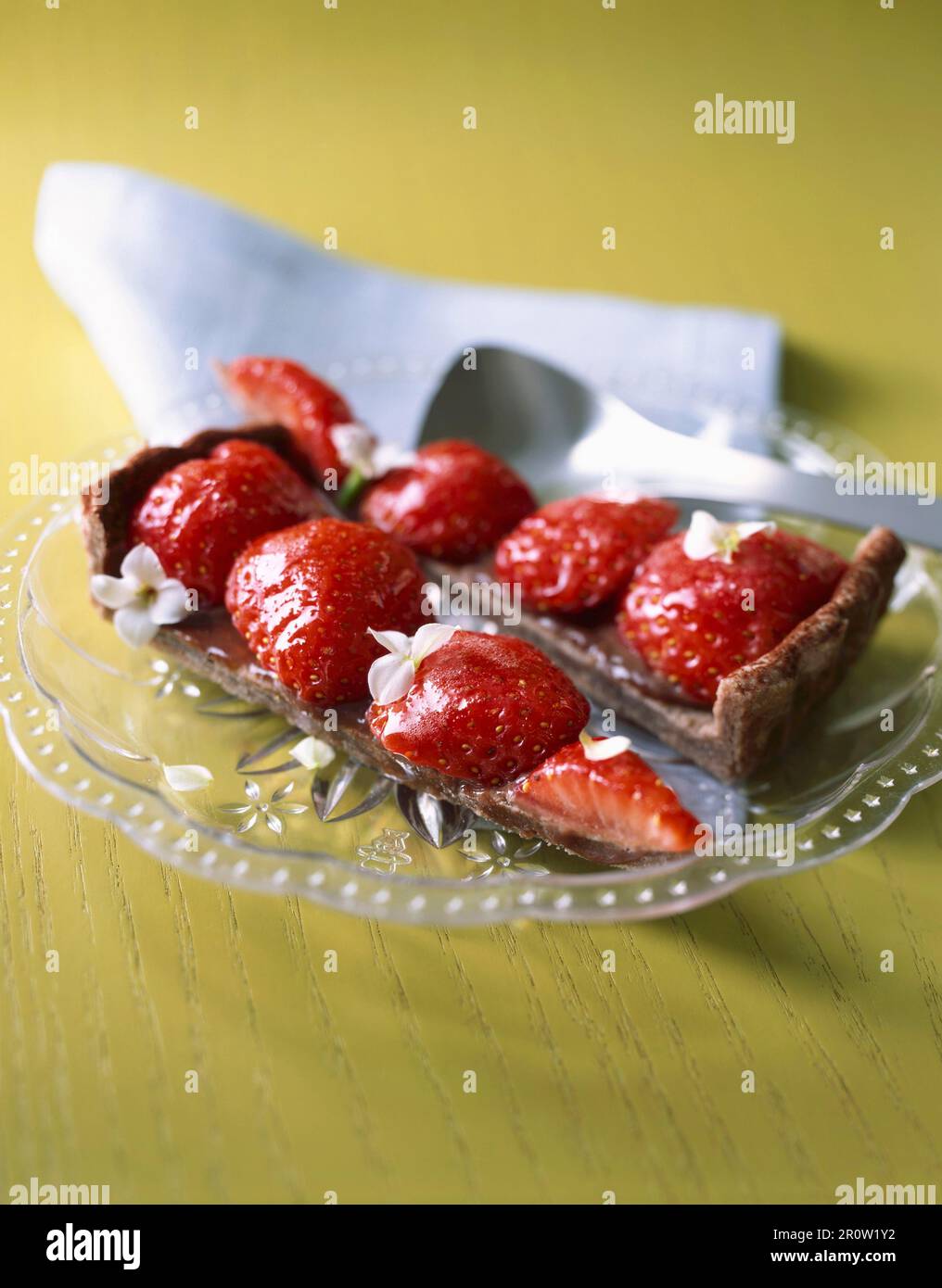 Erdbeer-Tarte Stockfoto