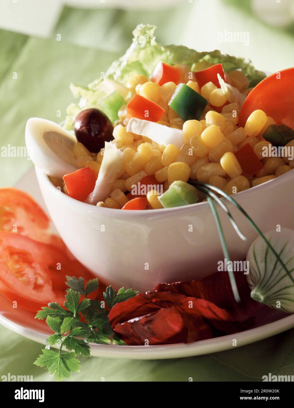 Gemischter Maissalat Stockfoto