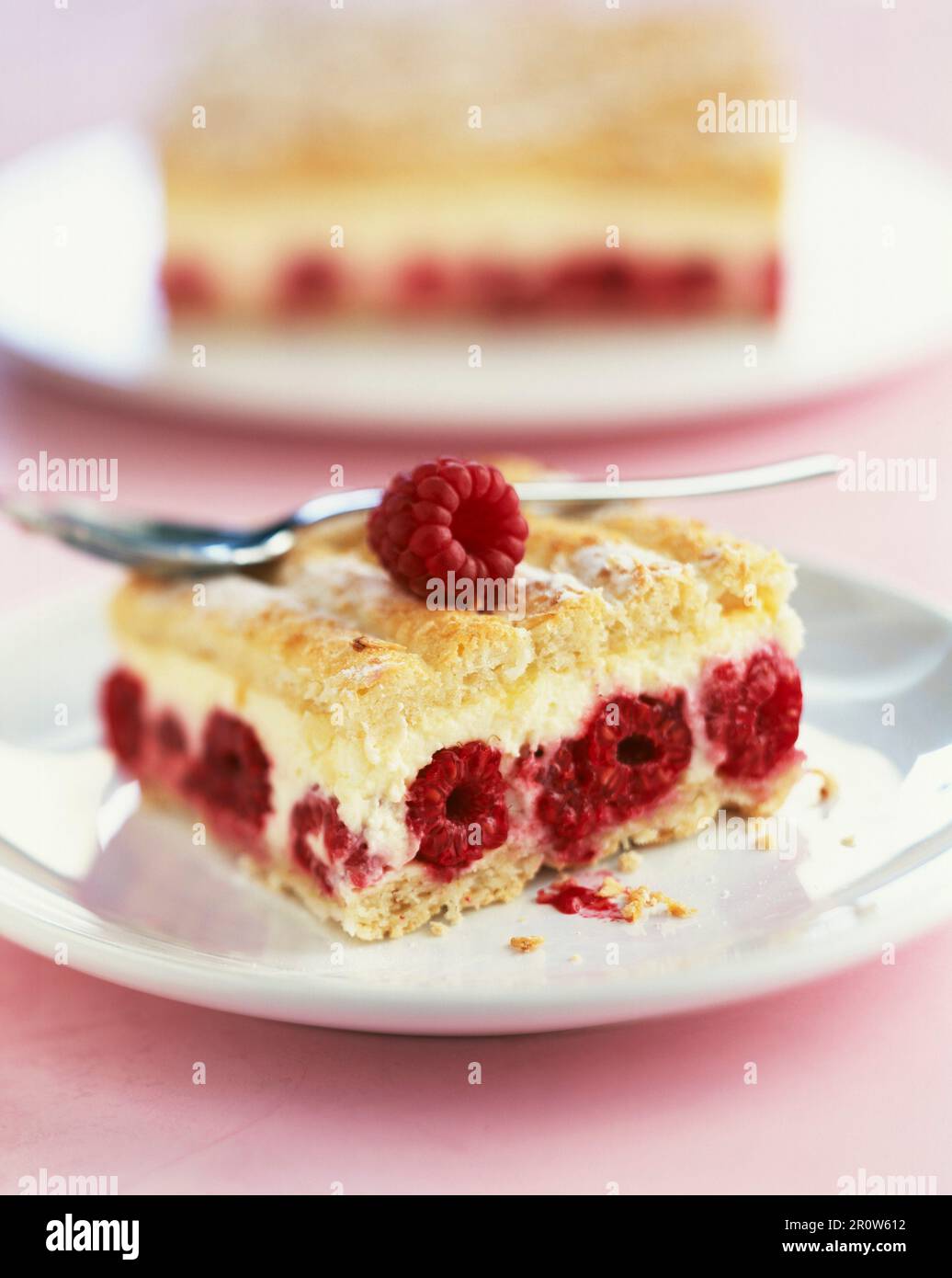 Himbeer-Sahne-Torte Stockfoto