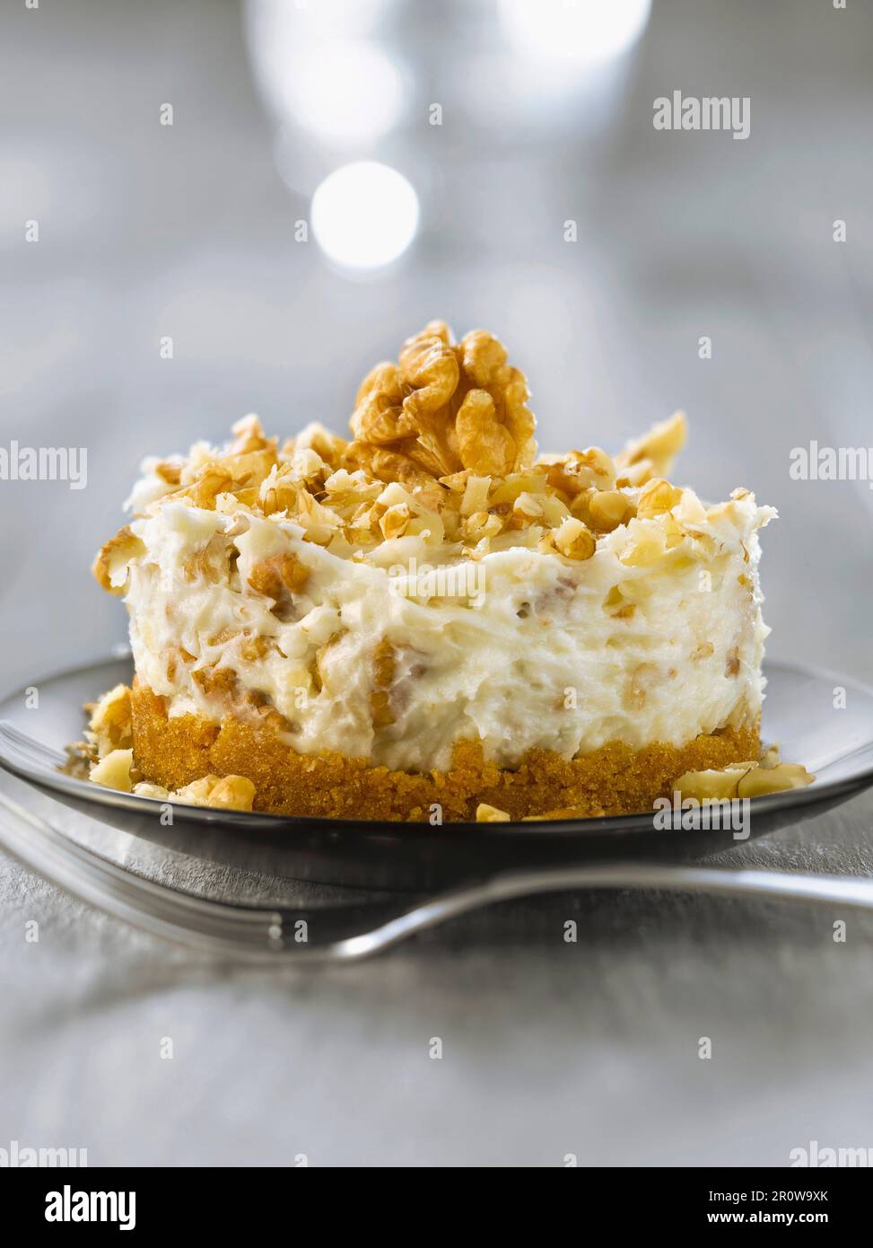 Gorgonzola, Walnuss und Lebkuchen Käsekuchen Stockfoto