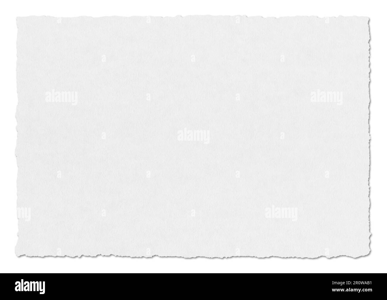 Weiße Papierstruktur reinigen. Horizontales Hintergrundbild. Isoliert auf weiß Stockfoto