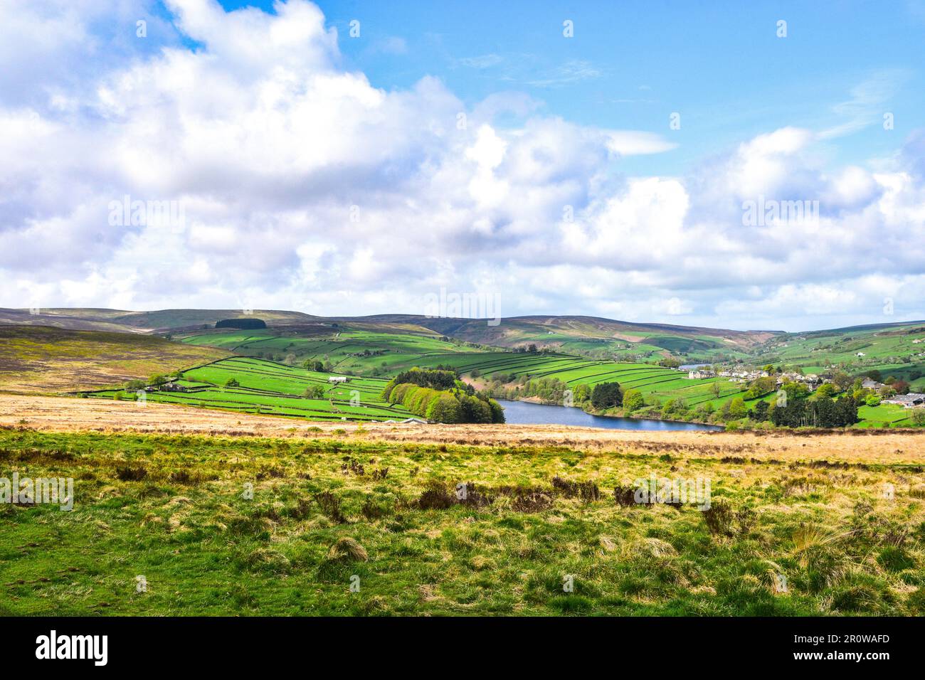Lower Laithe Reservoir, Brontë Wasserfälle, Haworth, Pennines, Yorkshire Stockfoto