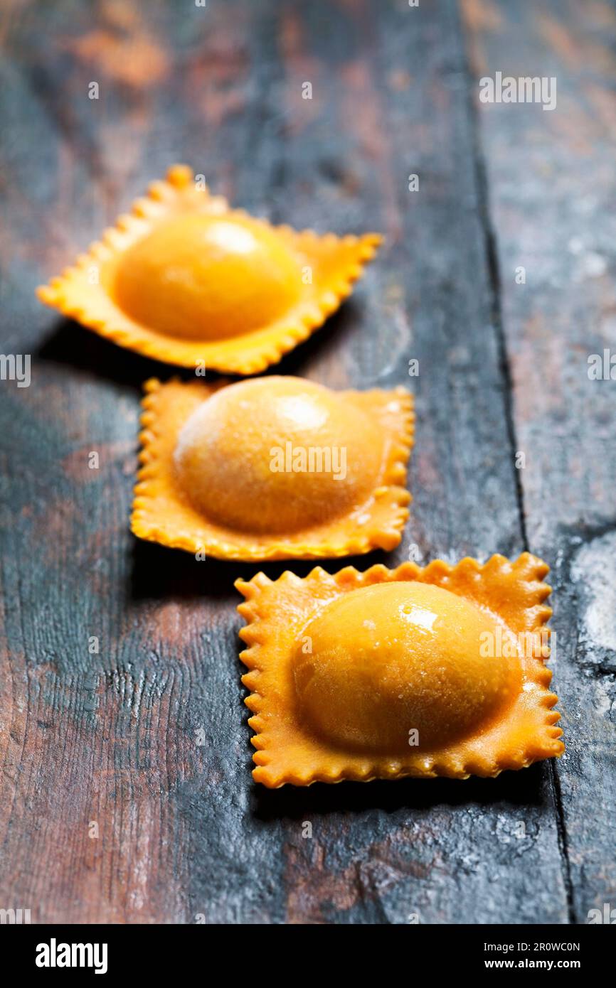 Hausgemachte Ravioli Stockfoto