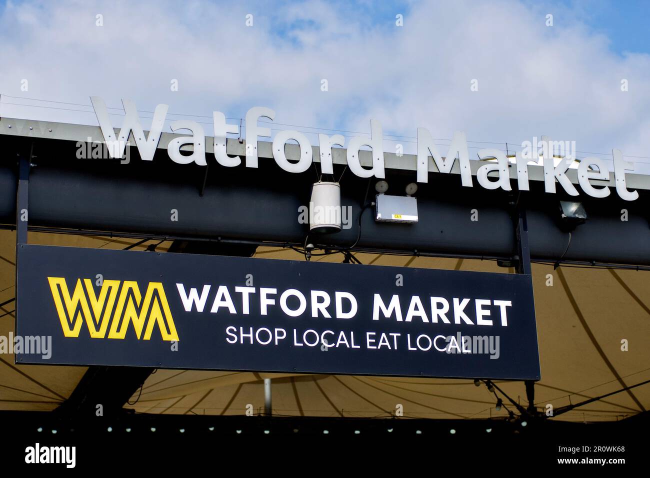 Watford Market, Herts, England, Großbritannien Stockfoto