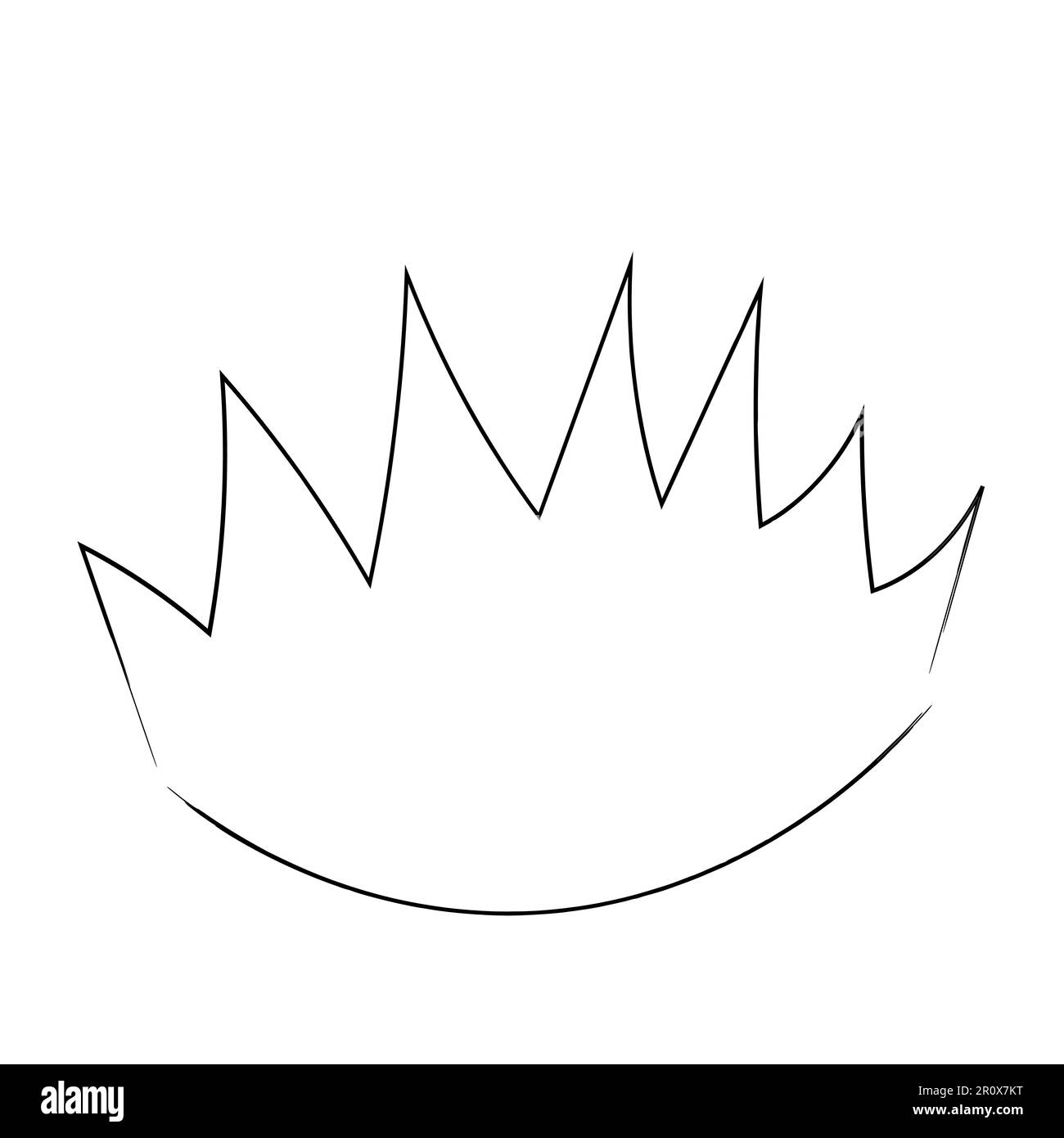 Königliche Krone, Königin oder Prinzessin diaden, Diadem, König im Kritzelstil, handgezeichnete Linie isoliert auf weißem Hintergrund. Vektordarstellung Stock Vektor