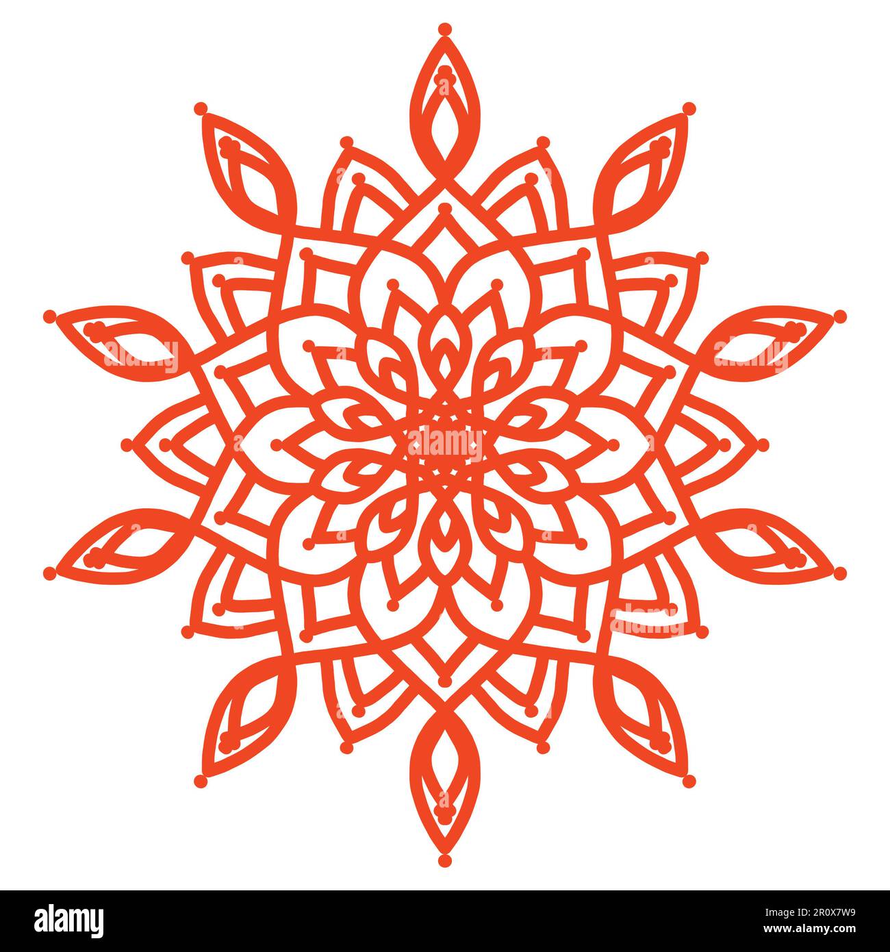 Abstraktes Mandala-Blumendesign, Mandala-Kunstdesign, das Sie als Hintergrund, Design usw. verwenden können Dieses Mandala hat ein Blumenmotiv. Einfache Kunst, um dich zu erschaffen Stockfoto