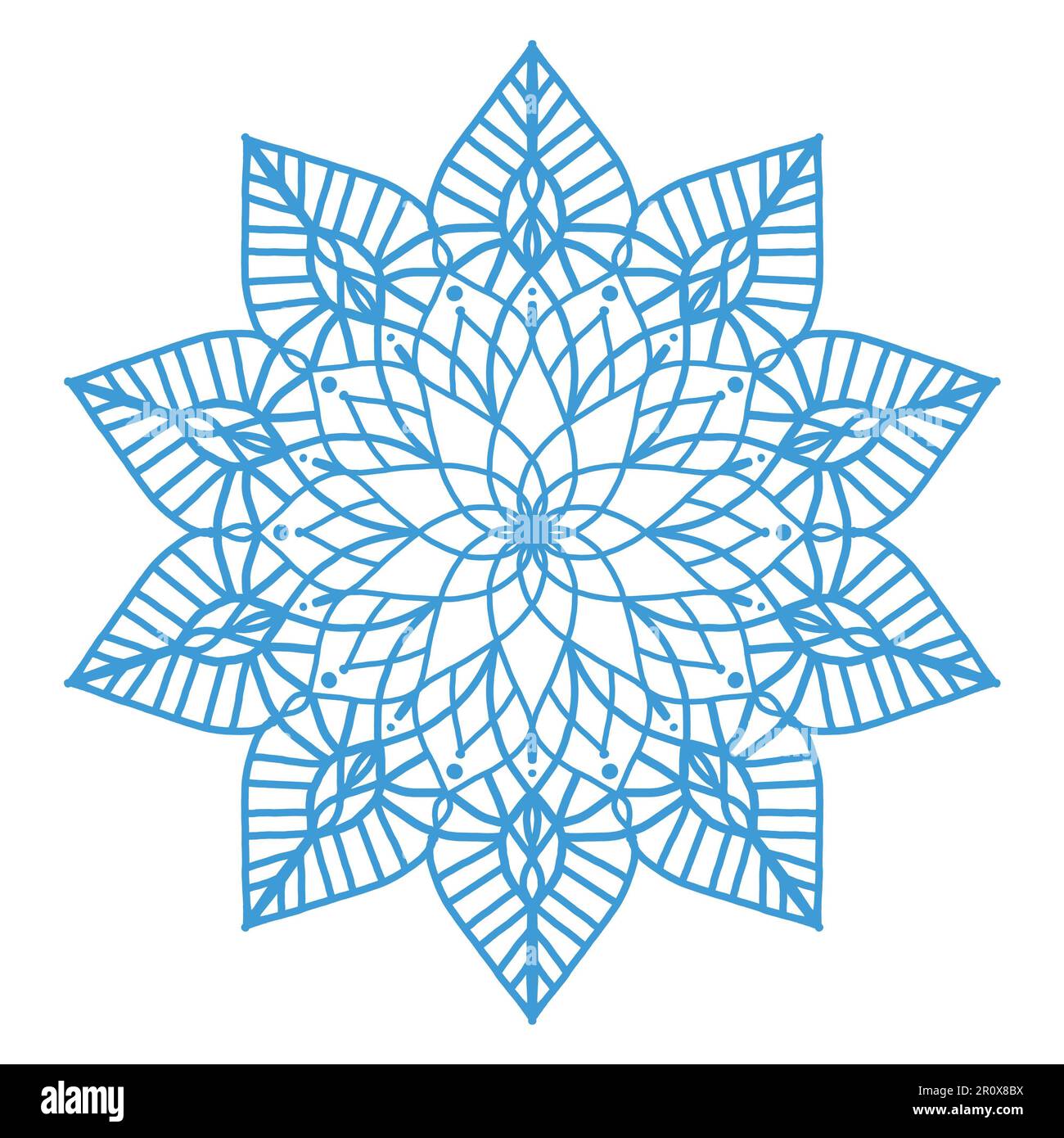 Abstraktes Mandala-Blumendesign, Mandala-Kunstdesign, das Sie als Hintergrund, Design usw. verwenden können Dieses Mandala hat ein Blumenmotiv. Stockfoto