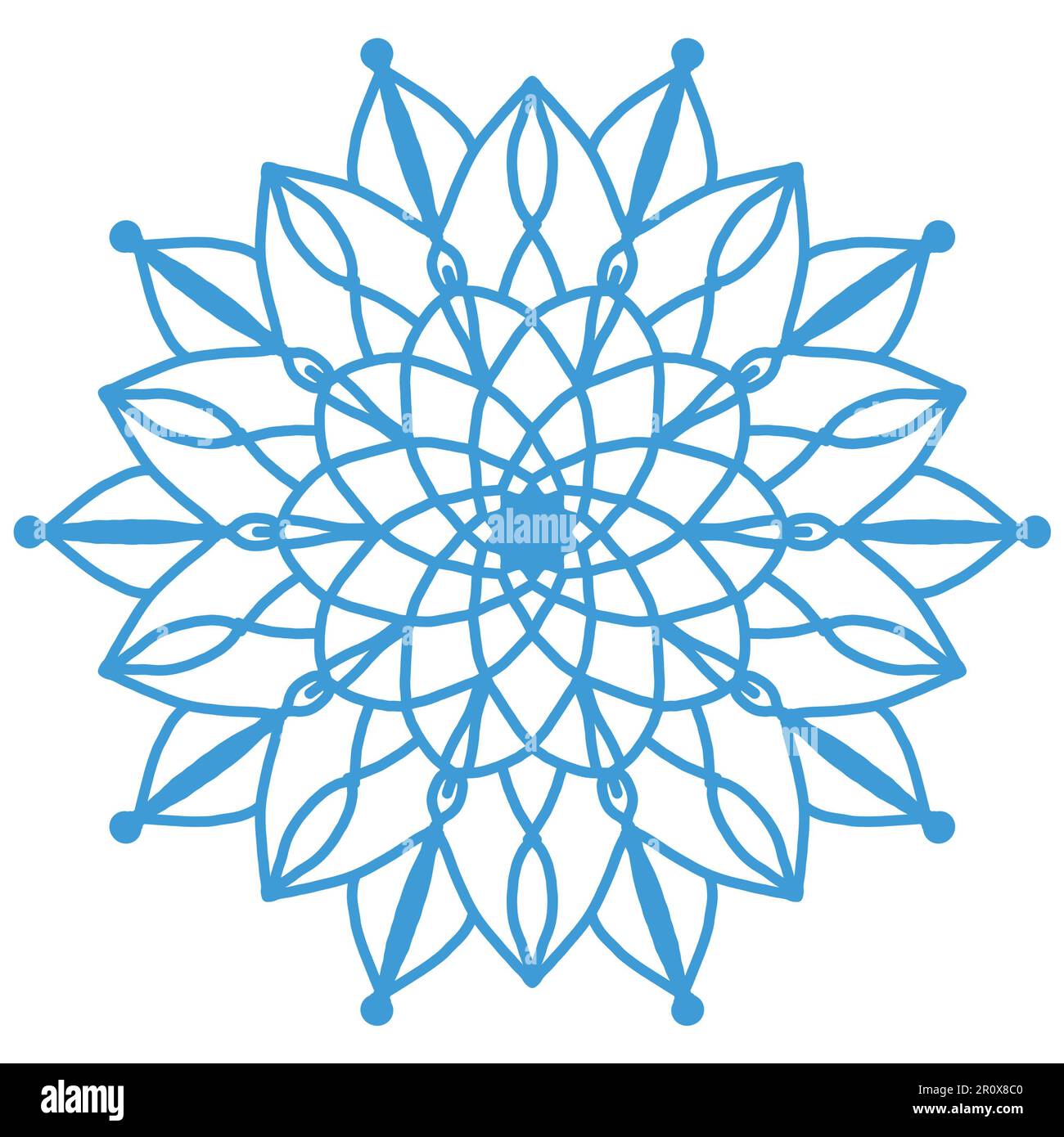 Abstraktes Mandala-Blumendesign, Mandala-Kunstdesign, das Sie als Hintergrund, Design usw. verwenden können Dieses Mandala hat ein Blumenmotiv. Stockfoto